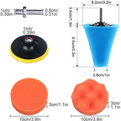 Includes 9 buffing pads and 3 cones for versatile projects.