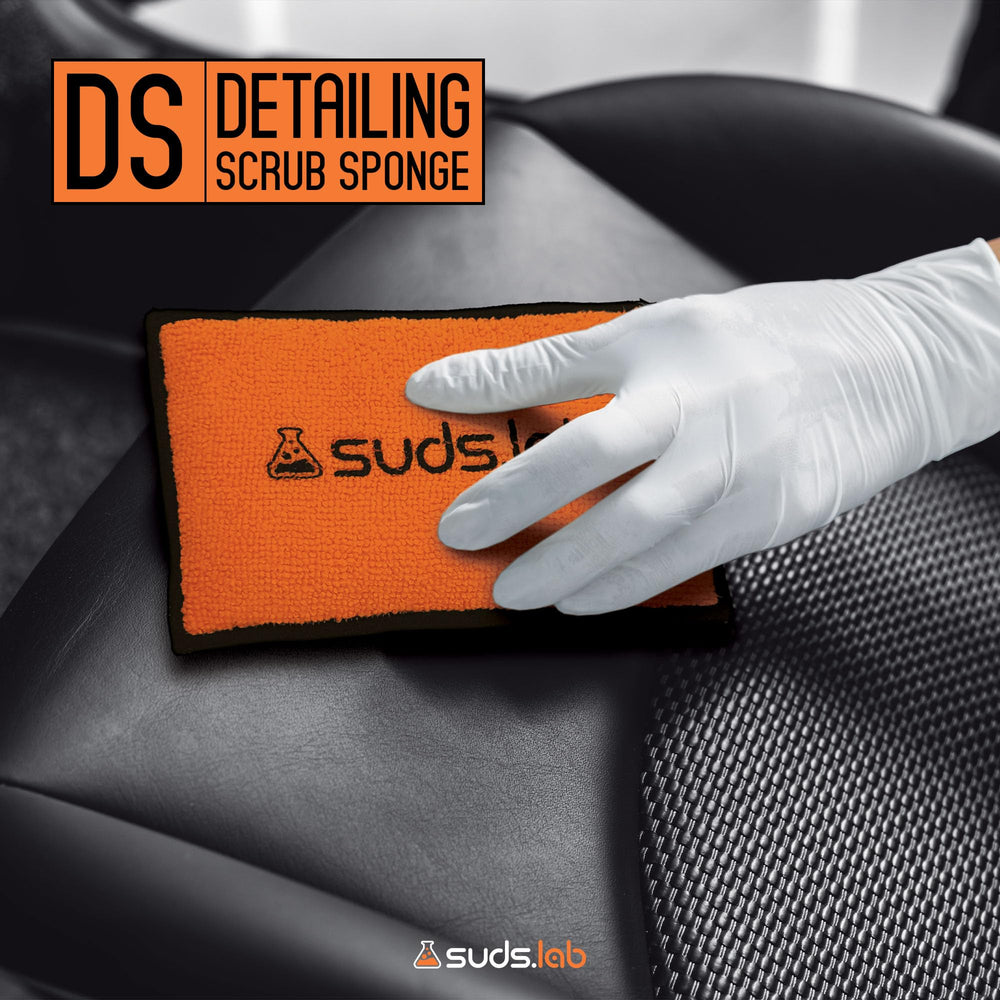 Suds Lab DS detailing scrub sponge ideal for car interiors and exteriors.