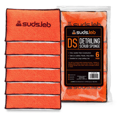 Suds Lab DS detailing scrub sponge with soft microfiber for gentle polishing.