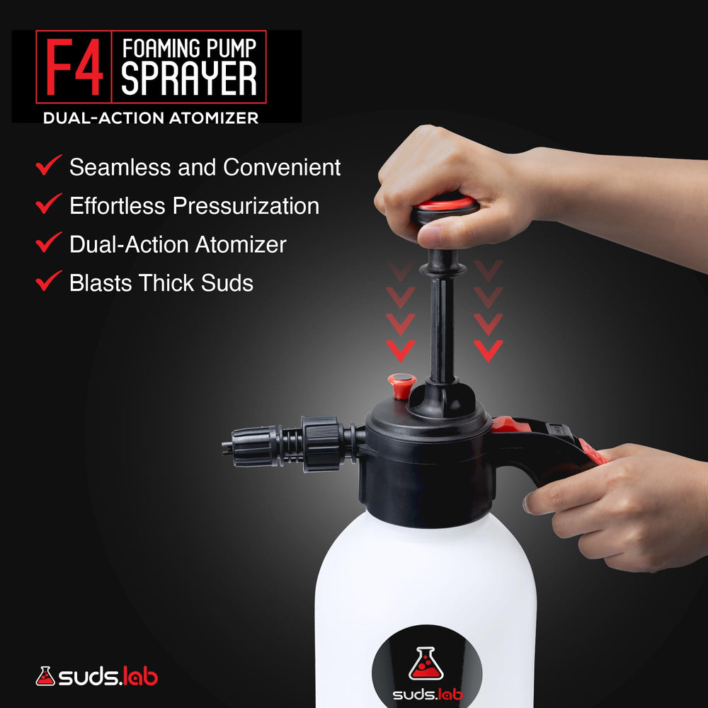 Suds Lab F4 70oz canister shown for extended cleaning sessions