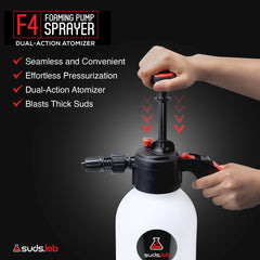 Suds Lab F4 70oz canister shown for extended cleaning sessions