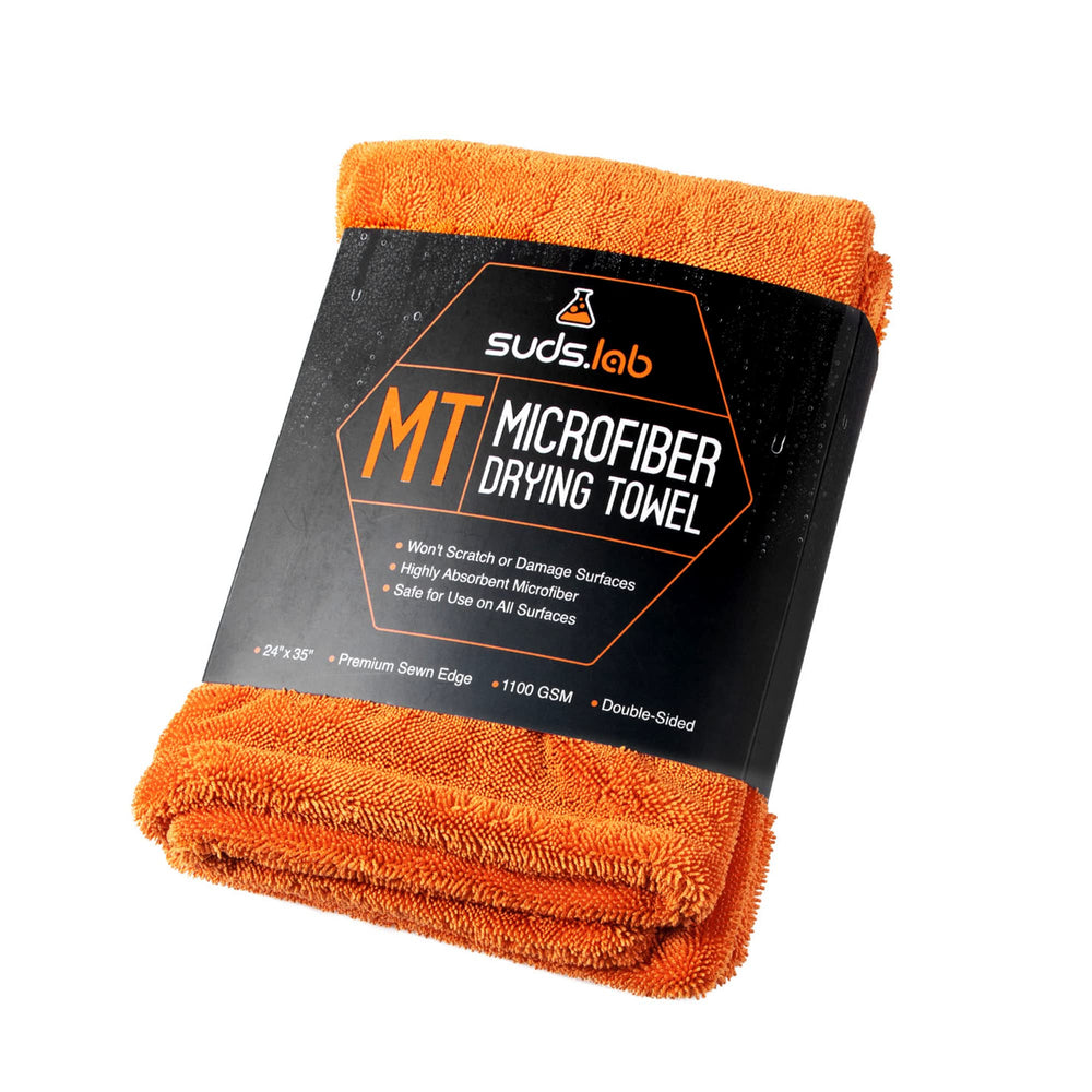 Suds Lab large microfiber towel for exterior drying safely absorbs moisture on paint and panels