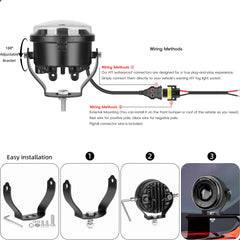 SUFEMOTEC pod lights support 10-36V DC vehicles for versatile use.