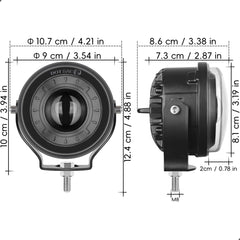 SUFEMOTEC LED pod lights glass fisheye optics for glare-free night driving.