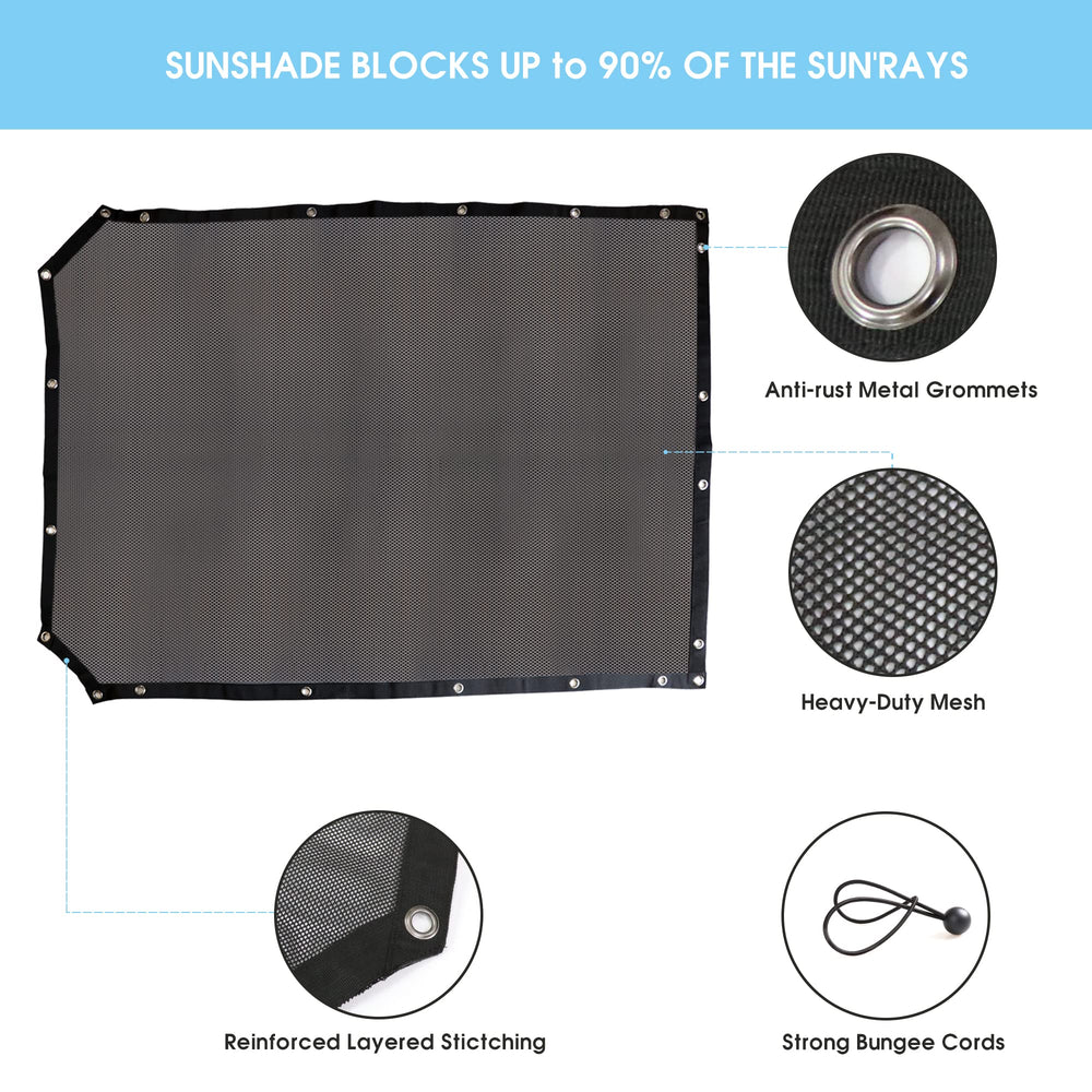Sukemichi Bronco sunshade heavy-duty polyester fabric and double stitching.