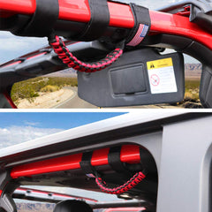 Sukemichi off-road roll-bar accessory red improves vehicle grip.