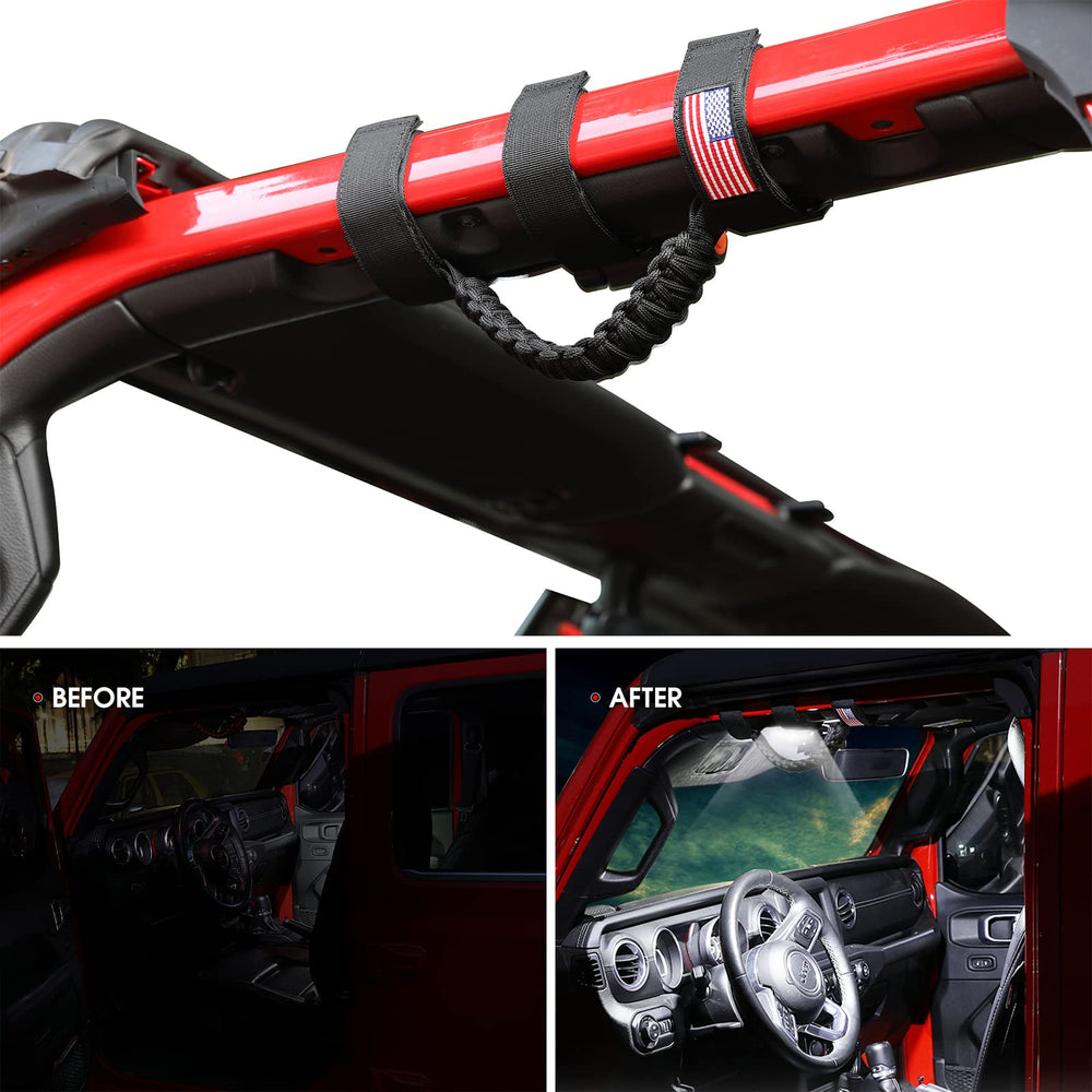 Two handles with lights included, ready to upgrade Wrangler lighting.