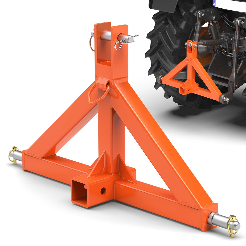 Sulythw 3-point hitch with 2-inch receiver for Category 1 tractors.
