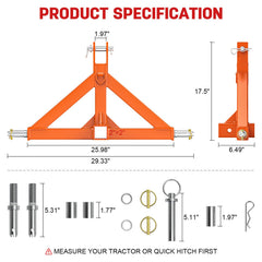 Sulythw drawbar adapter enabling versatile towing options.