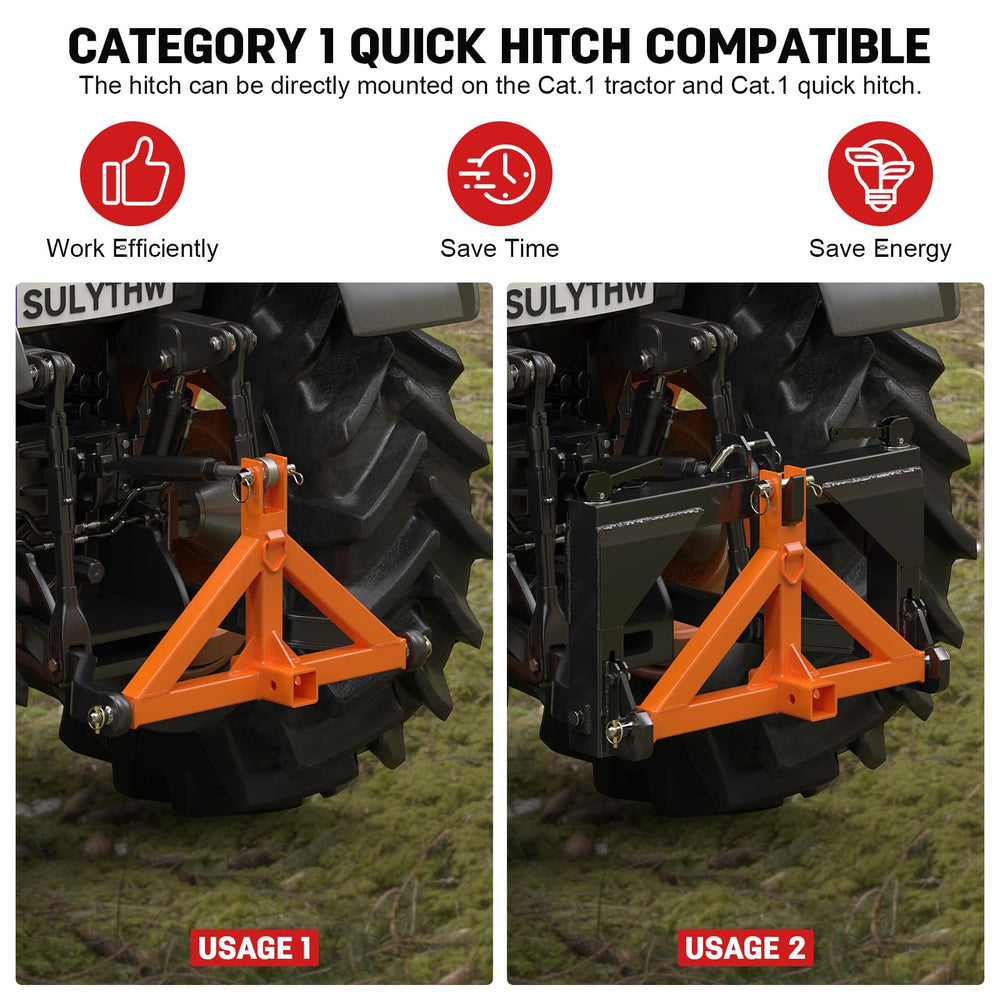 Heavy-duty tractor hitch by Sulythw for outdoor work.