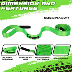 Sumpluct tow strap 20ft with 24,000 lbs capacity for heavy-duty recovery