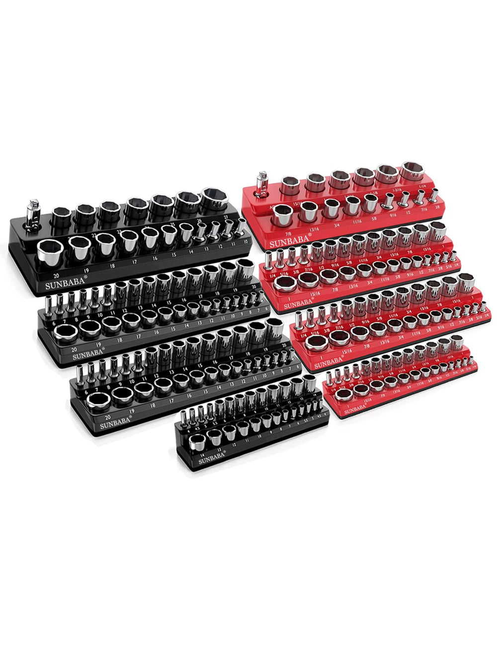 Sunbaba magnetic socket tray base keeps sockets secure on metal surfaces during repairs.