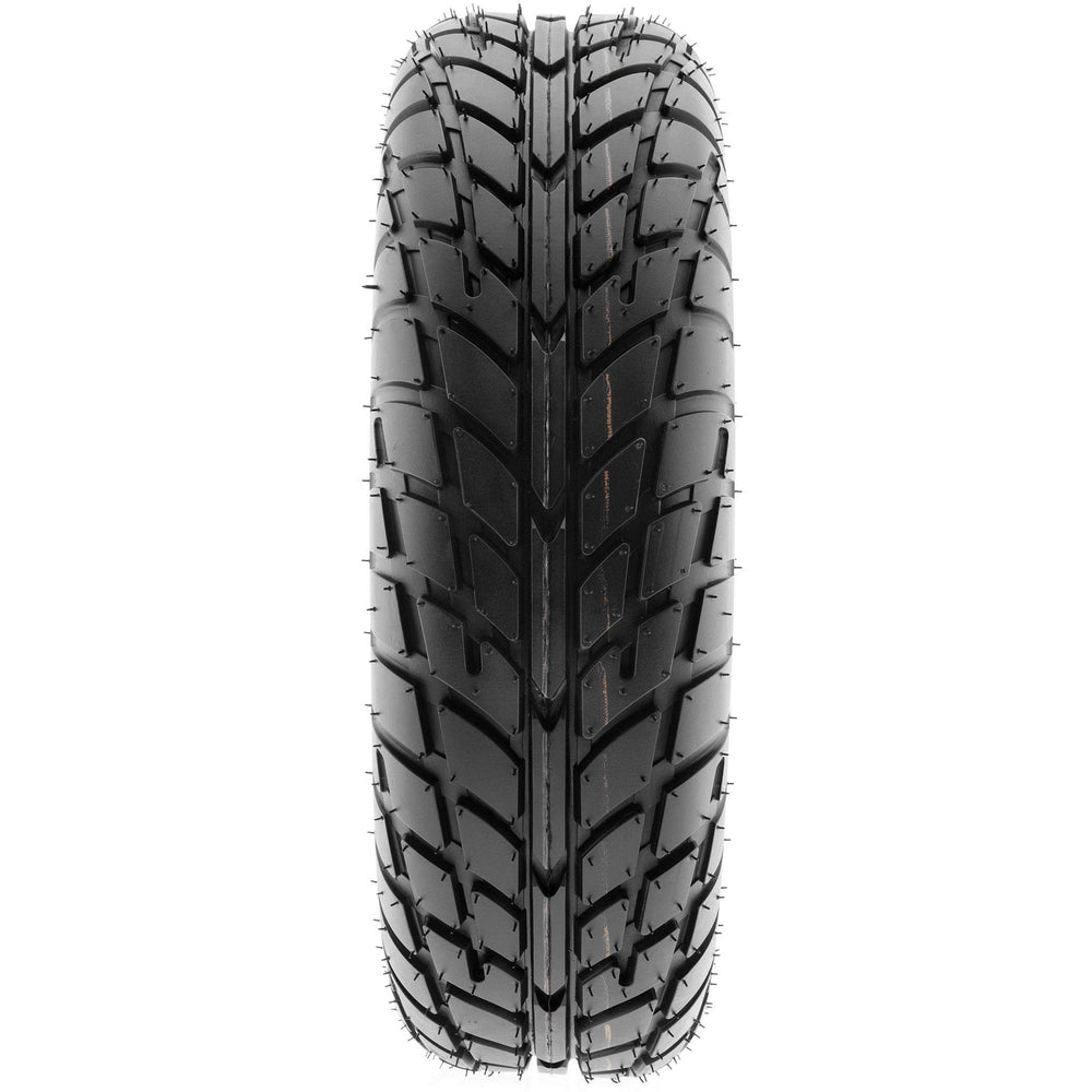 SUNF 14570x6 ATV tire stability on hard-pack and turf.