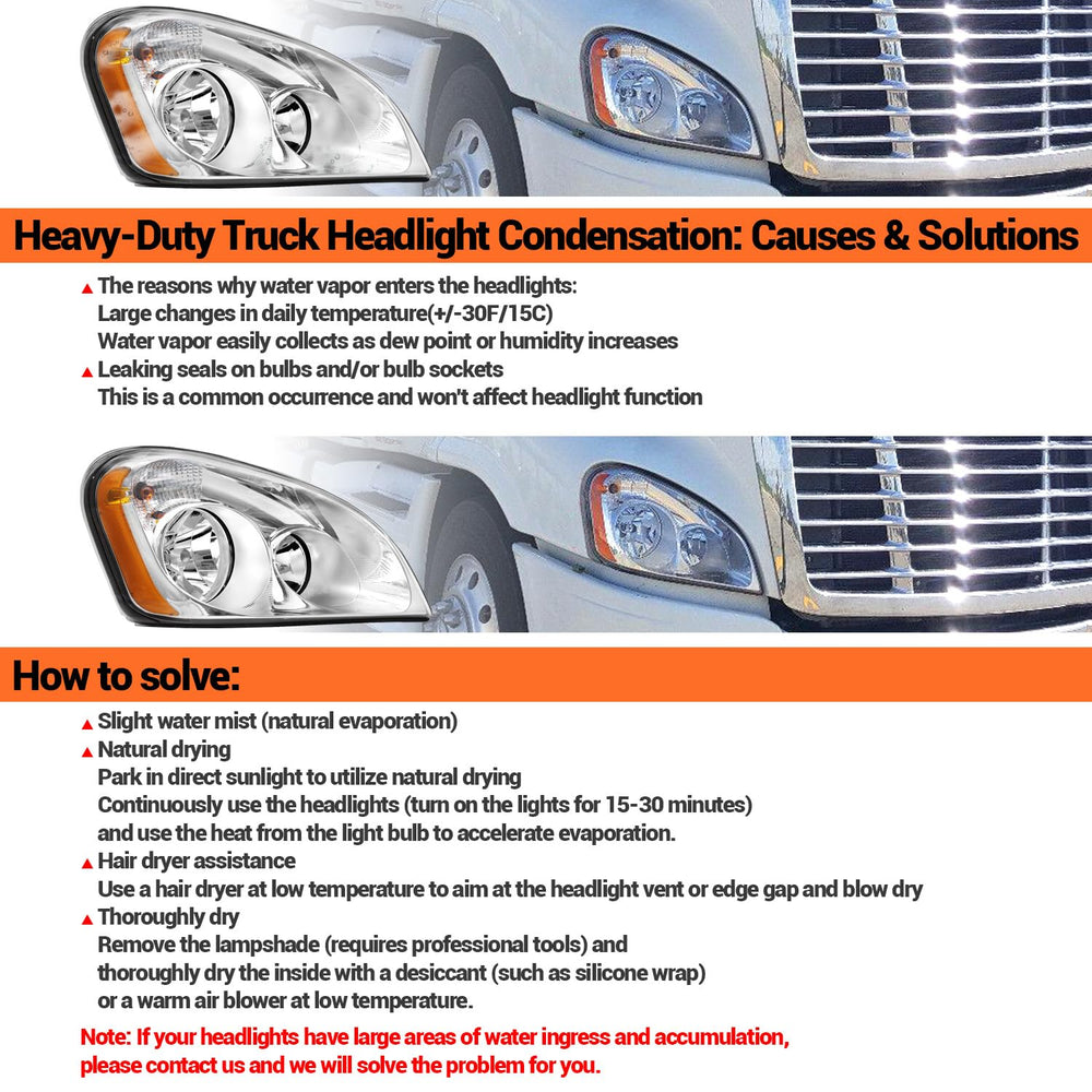 Sunhua Cascadia OE replacement headlights for easy vehicle compatibility.