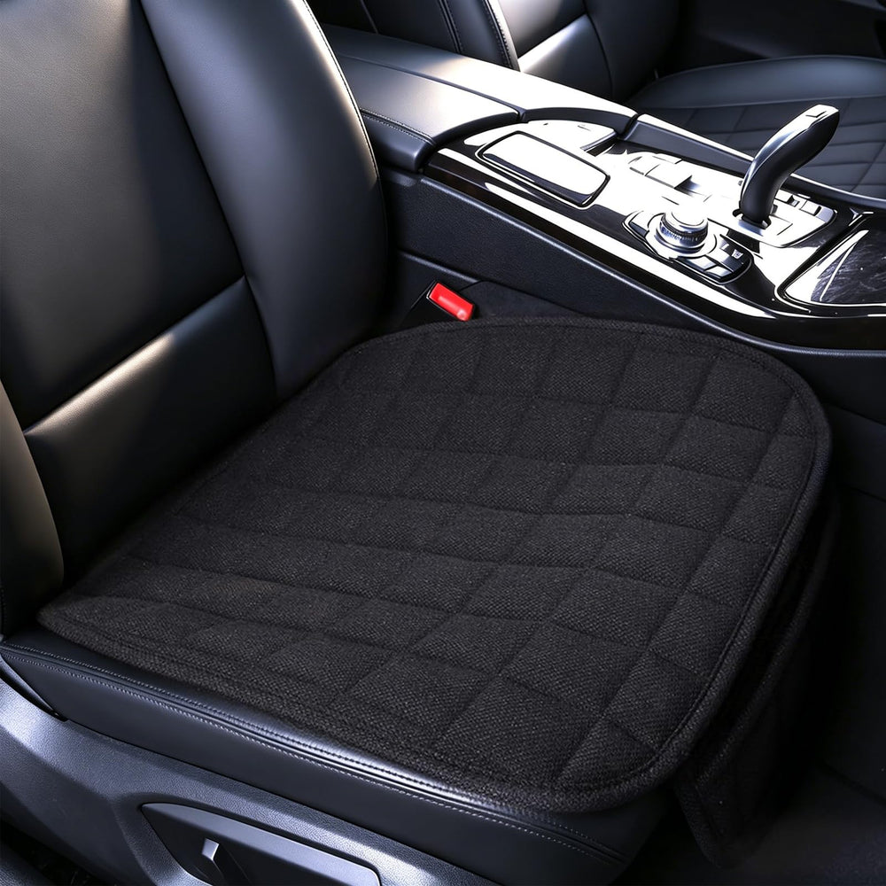 Suninbox linen front-seat-cover in black, breathable and comfortable.
