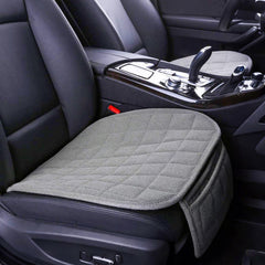 Suninbox linen seat cover back with non-slip backing to prevent shifting during travel.