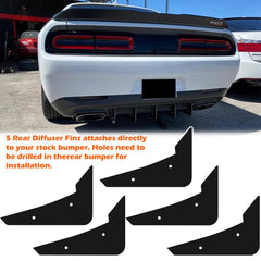 Sunluway 5-piece diffuser kit attached to stock bumper for personalized style