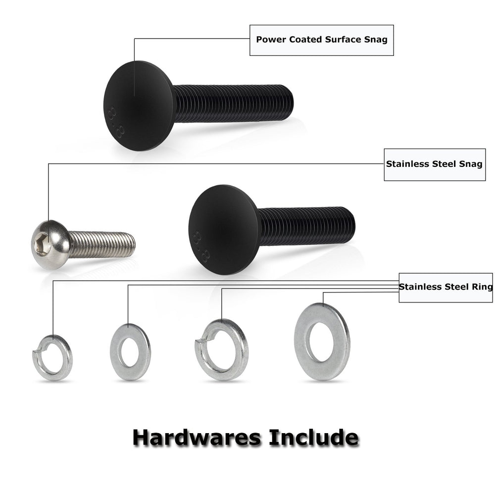 Sunluway kit with two knobs secures the jack in place.