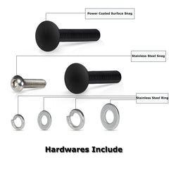 Sunluway kit with two knobs secures the jack in place.