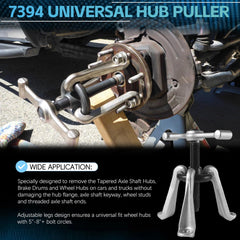 Sunluway hub puller center hub aligned for universal bolt circle fit