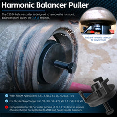 Sunluway LS harmonic puller with 3-jaw grip secures balancer firmly