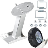 Sunluway spare tire mount bracket on a trailer with high-mount design for easy storage.