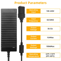 SUNMEG 180W converter in-use with car fridge during road trips.
