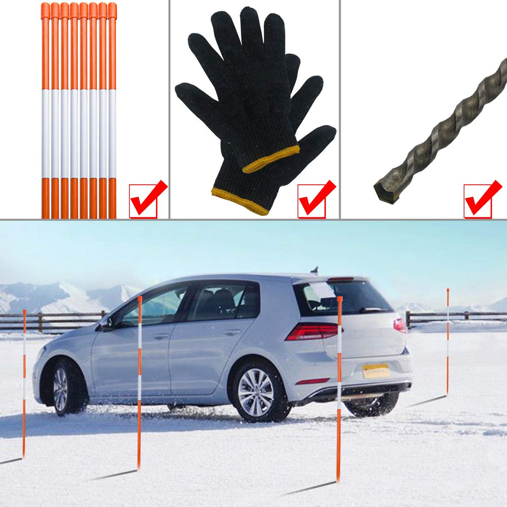 Sunnyglade 100-pack markers provide durable yard and driveway marking in winter.