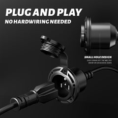 SunnyLith 18-inch integrated extension cord extends reach to the inlet.