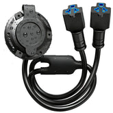 SunnyLith 20A RV shore power inlet with dual ports for simultaneous power access.