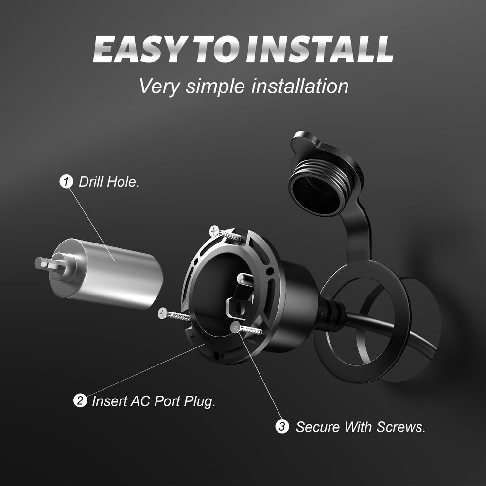 SunnyLith RV/golf cart setup demonstrates versatile inlet for vehicles and gear.