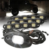 SUNPIE 12 pods white rock lights with aluminium base for high-heat durability.