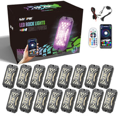 SUNPIE 16 pods RGBW rock light with full beam for trucks and boats