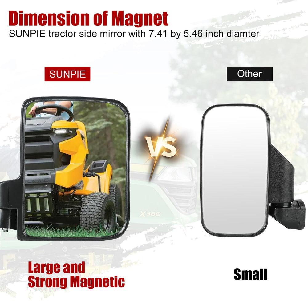 SUNPIE durable off-road tractor mirrors withstand rough field use