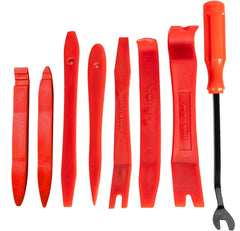 SunplusTrade front view of 8-piece trim tool kit showing full set and pouch for safe storage