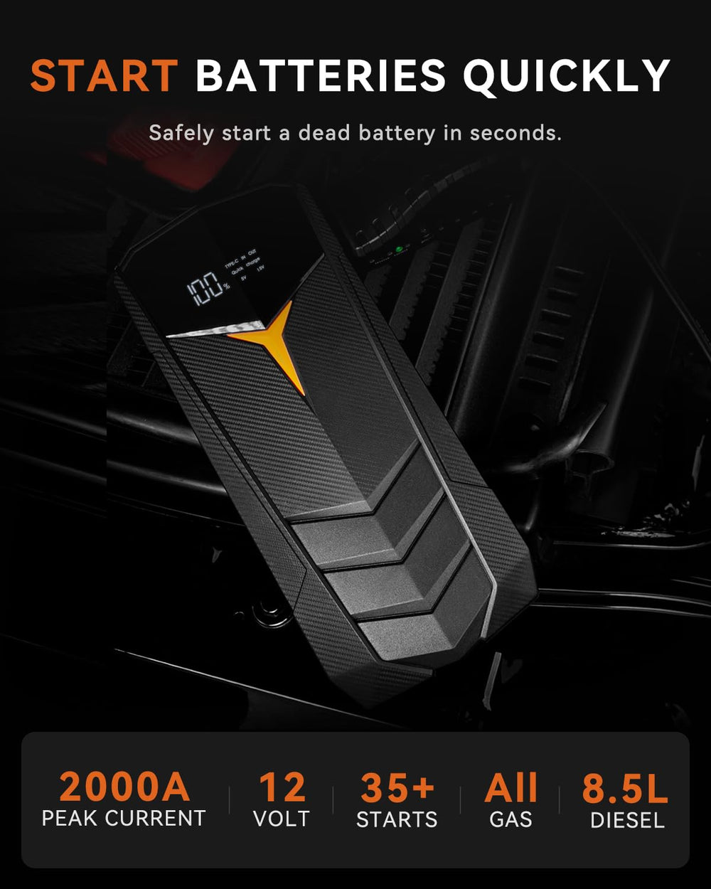 SUNPOW 20000mAh capacity powers devices on the go.