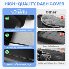 Sunsdrew non-slip mesh dash cover stays in place for safer, distraction-free driving.