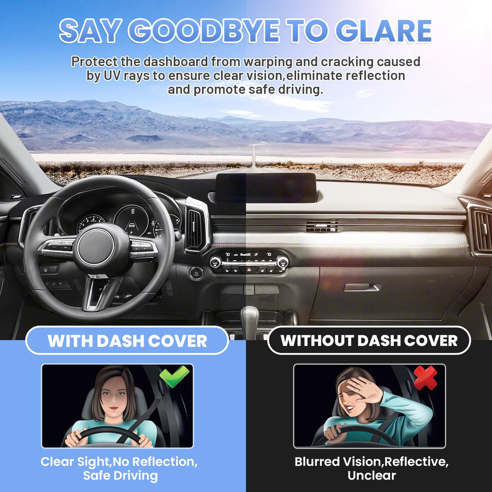 Sunsdrew CX50 dash cover with UV protection preserves interior aesthetics while shielding surfaces.