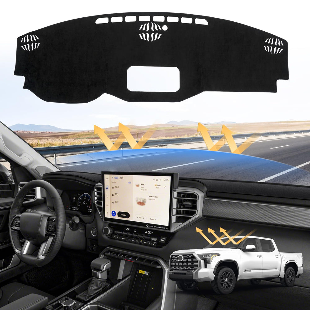 Sunsdrew dash cover perfectly fits the Toyota Tundra dashboard for a seamless look