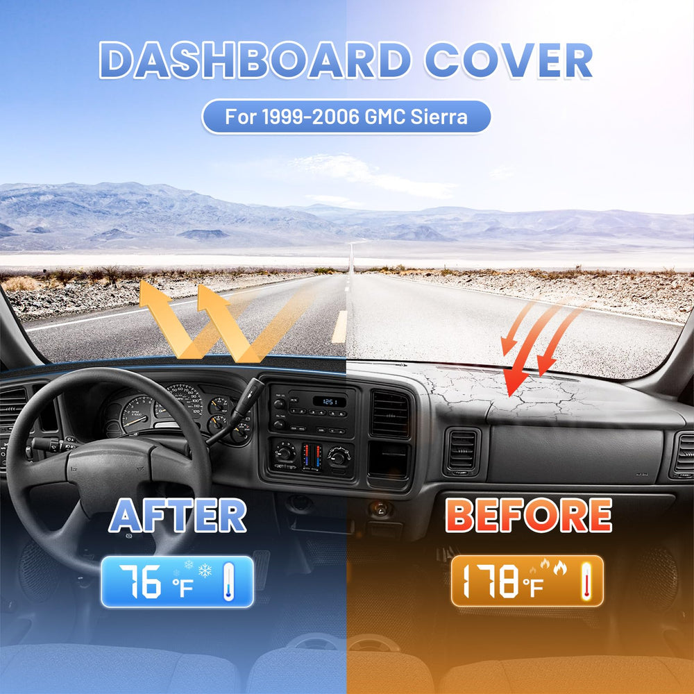 Sunsdrew dash cover UV shield blocks sun glare and preserves dashboard.