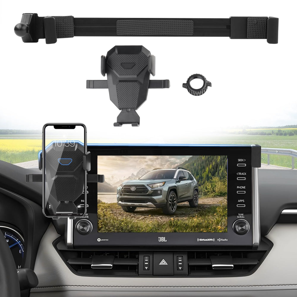Sunsdrew RAV4 phone holder front view for 7/8-inch screens, secure.