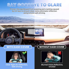 Sunsdrew suede dash protector adds premium feel while shielding from sun.