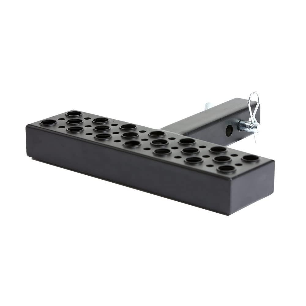 Sunshine Artisan hitch step mounted on a 2-inch receiver for easy entry.