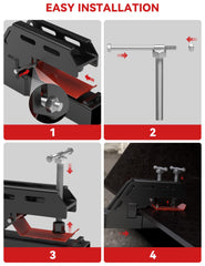 SUNSHINE FARMRE easy-install front-bucket receiver shown mounting with standard wrench.