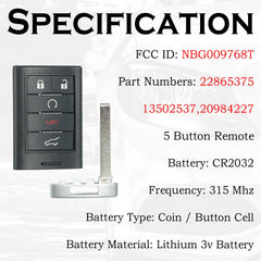 SUPALAND Cadillac SRX push start button with proximity sensing