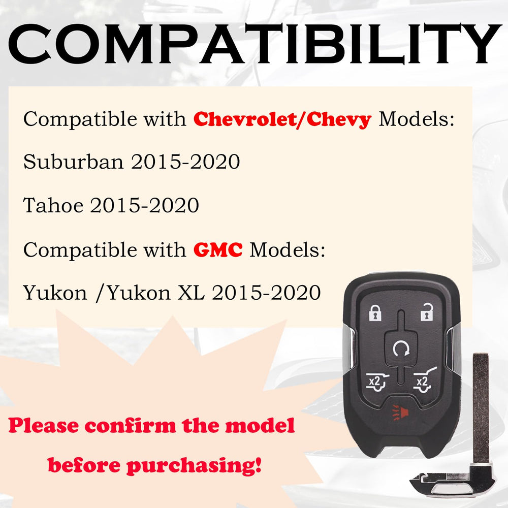 SUPALAND Chevy Suburban fob back view showing button layout and compatibility