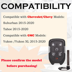 SUPALAND Chevy Suburban fob back view showing button layout and compatibility