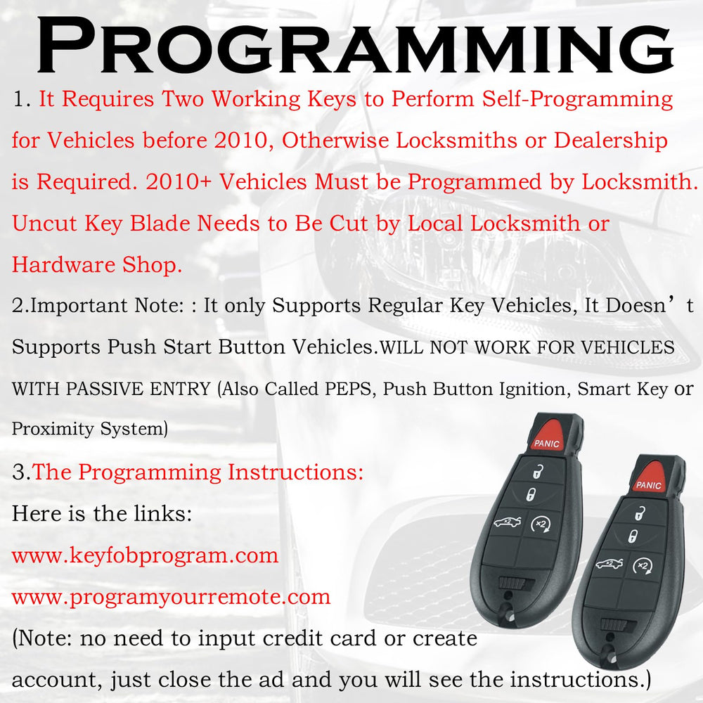 SUPALAND Dodge Challenger remote fob front view for quick recognition