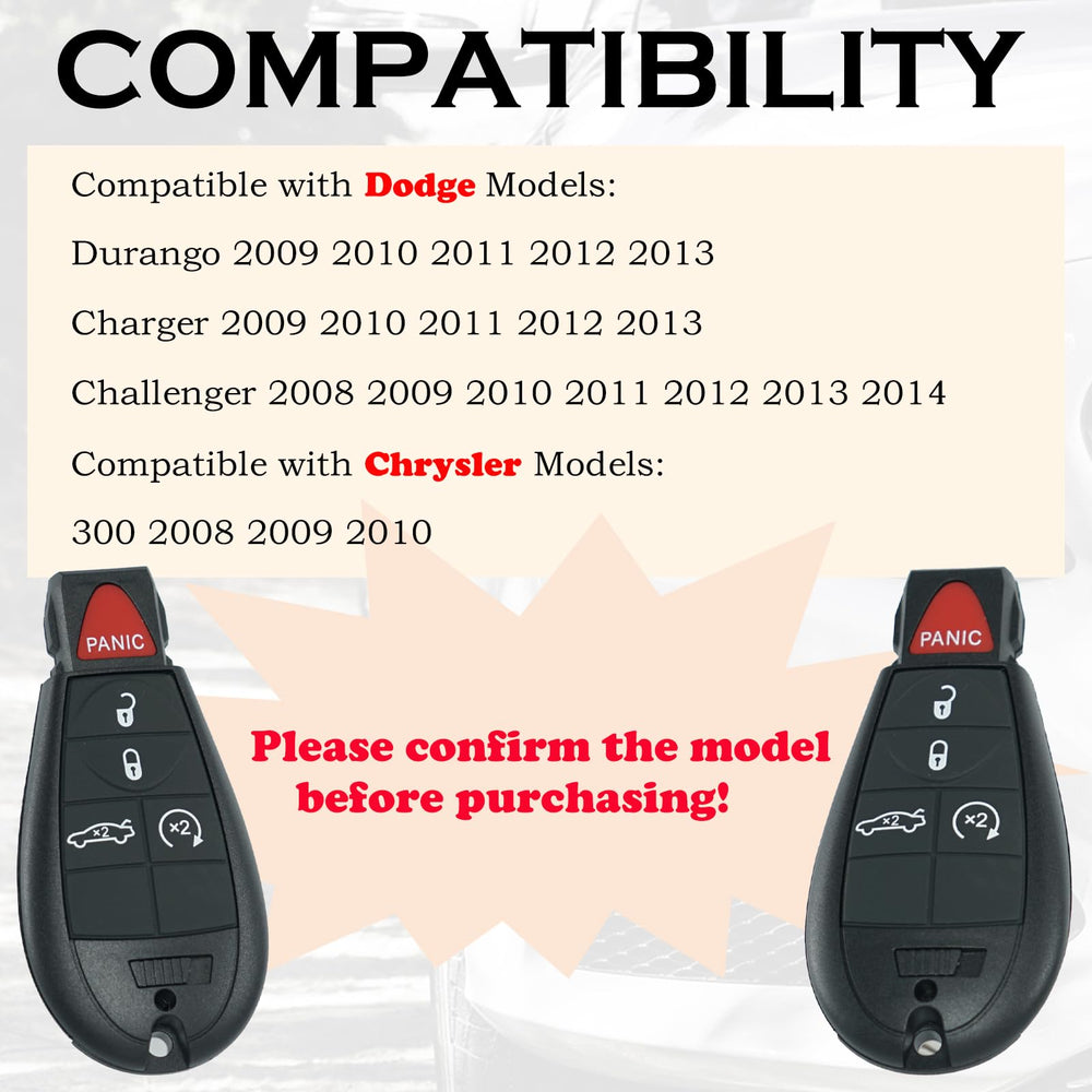 SUPALAND Dodge Charger remote fob back view showing side buttons
