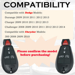 SUPALAND Dodge Charger remote fob back view showing side buttons